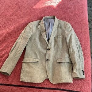 Linen men’s blazer heathered light green / gray